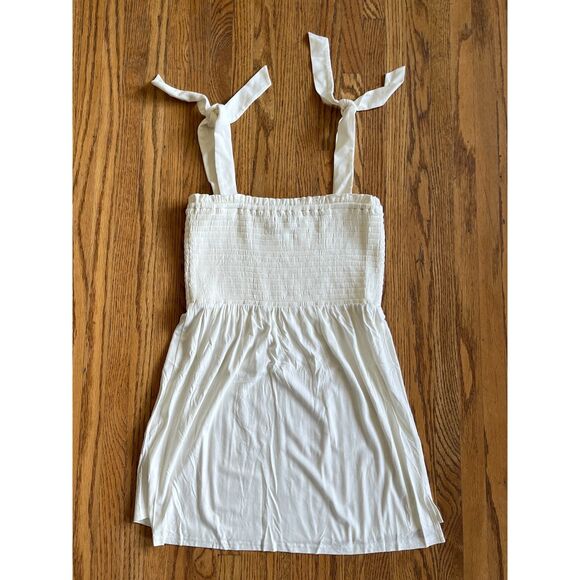 Modcloth White Peplum Tank Top Blouse Tie Up Shirt Women's Size Small - Picture 6 of 8
